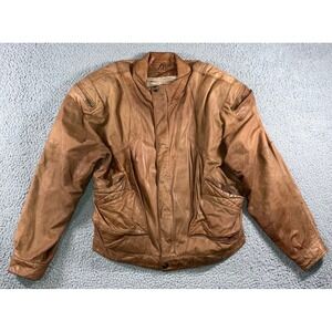 Vintage Adventure Bound Leather Jacket Men M Full Zip Bomber Thinsulate Grandpa